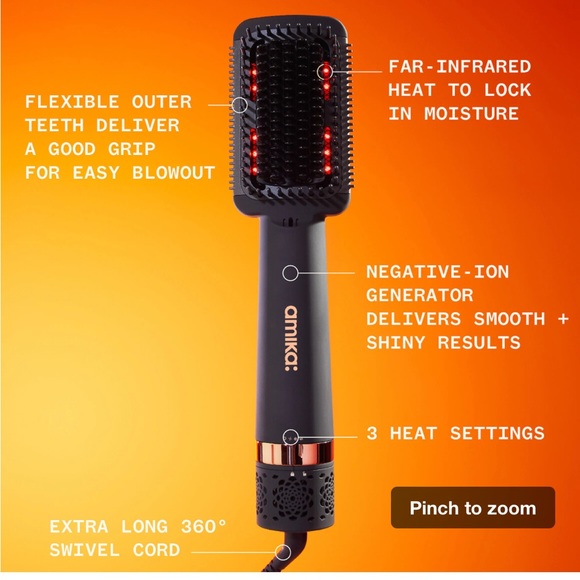 Amika Double Agent 2-in-1 Straightening Blow Dryer Brush - Picture 2 of 7